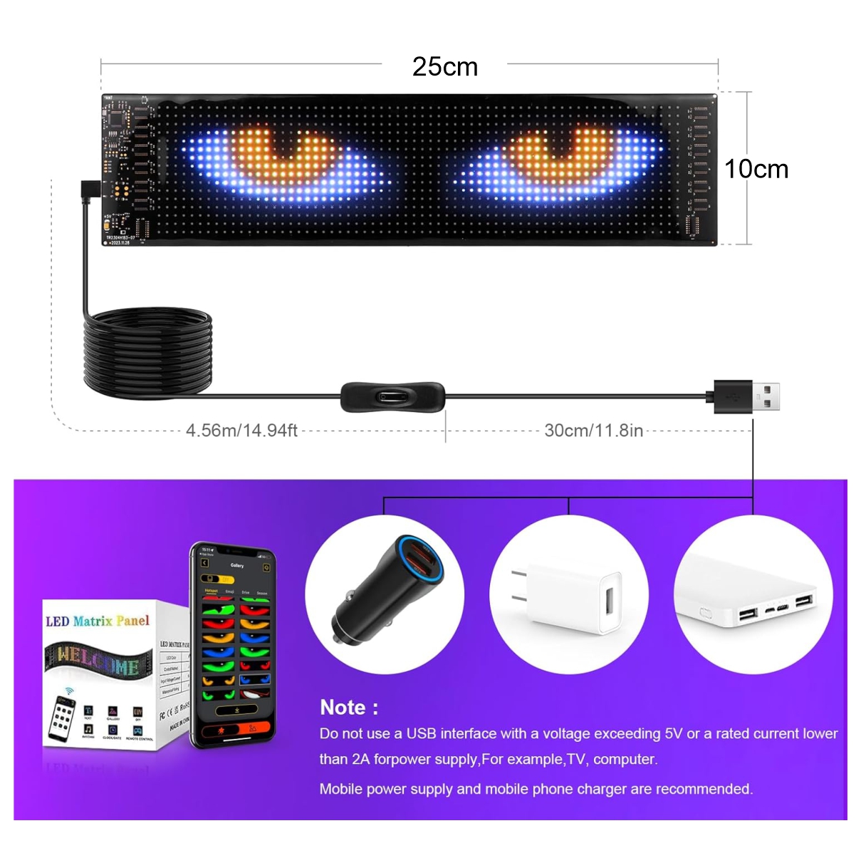 Miniatura 3 de Letrero LED Programable RGB 25cmx10cm